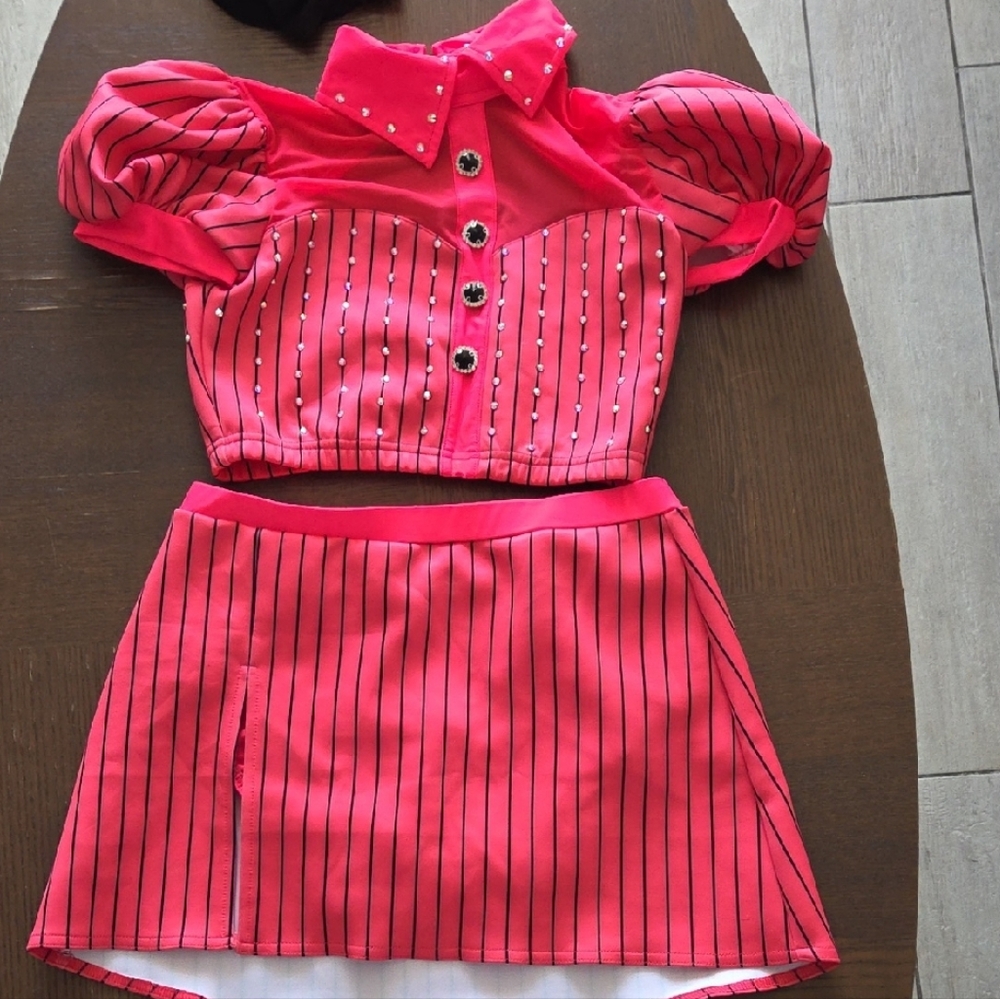 Pink Striped Two-Piece Set